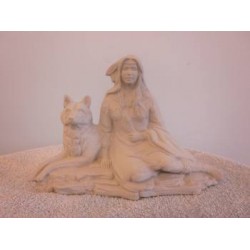 woman-with-wolf-sitting-on-blanket
