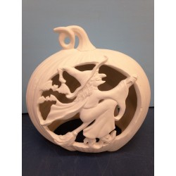 Witch Carved into Pumpkin