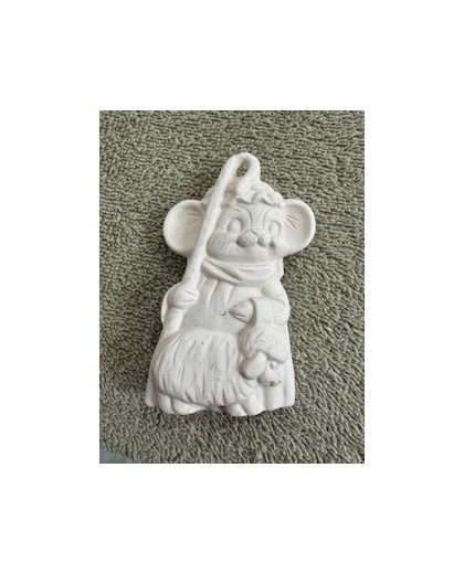 Mouse Shepard with Lamb Ornament