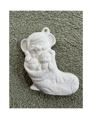 Mouse Holding Stocking Ornamnet