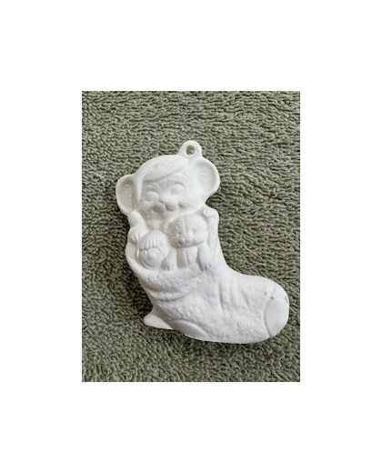 Mouse Holding Stocking Ornamnet