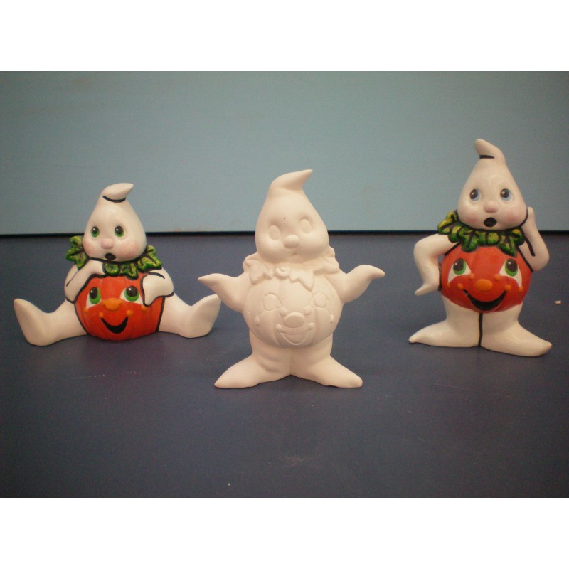 Ghost with Pumpkin Belly (set of 3)