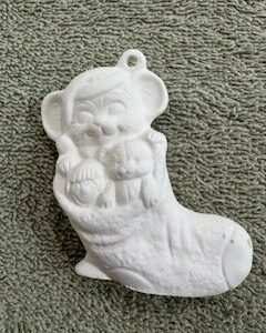 Mouse Holding Stocking Ornamnet