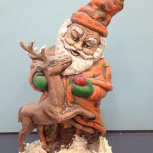 Santa Feeding Reindeer Apple (A-47)